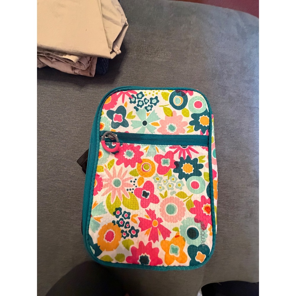 Embark Kids Floral Backpack and‎ Insulated Lunch Box Set Multi Color Teal Pink